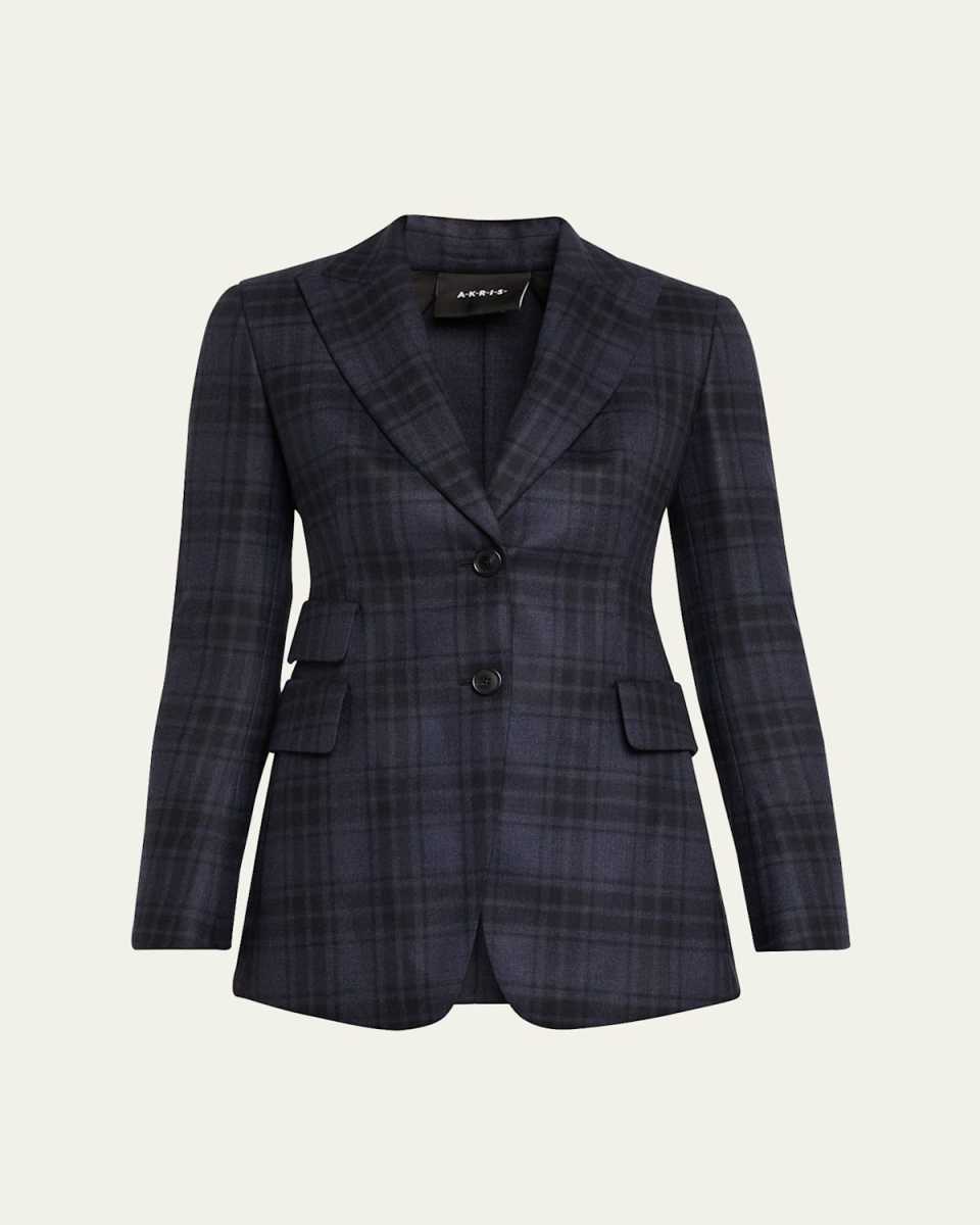 Percival Check Wool Double-Face Single-Breasted Jacket